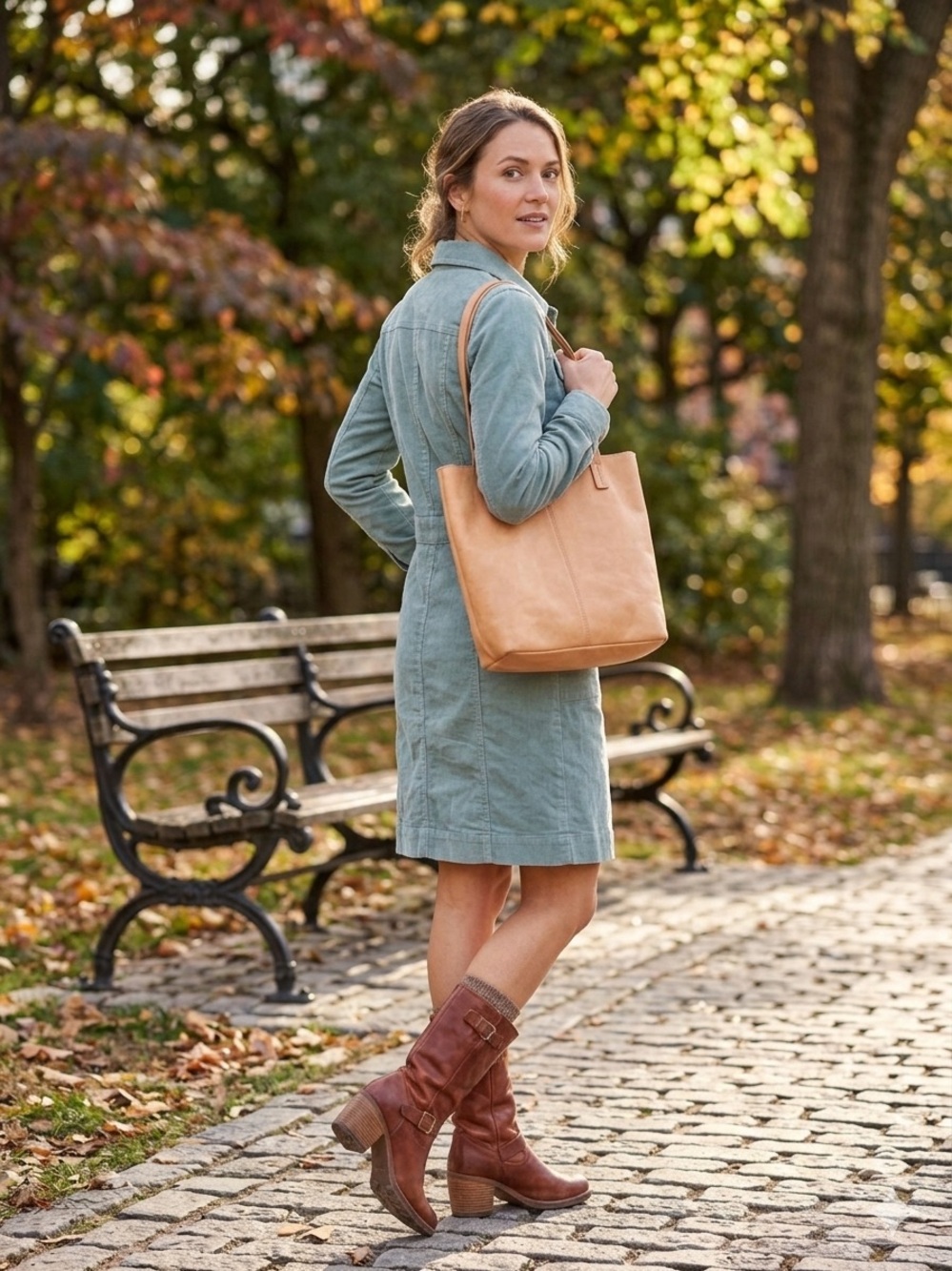 Faherty Light green Corduroy Midi Dress